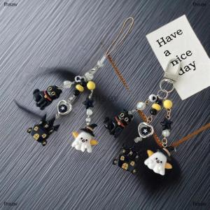 [COD] fhsav สายคล้องคอลายปราสาทหัวใจผีฮาโลวีนน่ารักมีจี้ห้อยโทรศัพท์มีสายคล้องกระเป๋าเป้สะพายหลังสำหรับเด็กผู้หญิงของขวัญวันฮาโลวีนแบบห้อย