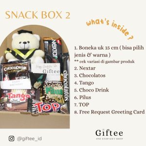 HAMPERS SNACK BOX GIFT JAJANAN CEMILAN KADO HADIAH ULANG TAHUN ULTAH BIRTHDAY WISUDA GRADUATION SEMPRO SIDANG SEMINAR PROPOSAL GIFTBOX SNEK SNACKBOX MURAH MEDAN COWOK CEWEK PRIA WANITA SAHABAT PACAR ANNIVERSARY SOUVENIR PARCEL BY GIFTEE ID