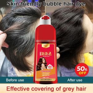 [Perawatan Rambut Ekstrak Tanaman] Botol Merah Besar Pewarna Gelembung Tanaman 500ml/Plant Bubble Pewarna Rambut Krim Rambut Plant Essence Beirou tidak melukai kulit kepala/Hair Creamy Bubble Color Dye Plant-Extract