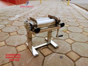 Máy cán mực nướng quay tay chỉnh 2 quả lô siêu dễ