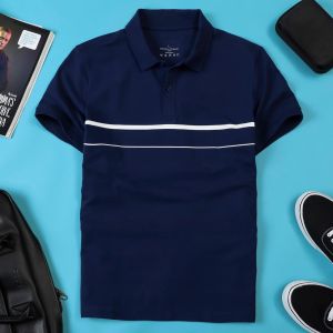 Áo thun nam POLO thiết kế sọc ngang vải cá sấu cotton cao cấp ngắn tay cực sang trọng