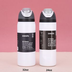 Owala FreeSip 24oz/32oz Insulated Stainless Steel Blender Bottleชุดแก้วน้ำพร้อมฝาล็อคฝาขวดน้ำหนัก 24-32 ออนซ์