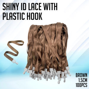 Easyprint 100pcs Shiny ID Lace with Plastic Hook 1.5cm
