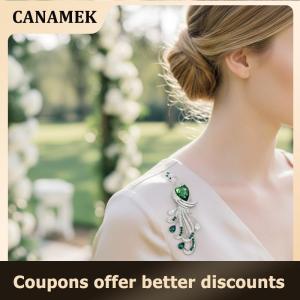 【 CANAMEK 】 1Pcs Exquisite Peacock Rhinestone Brooch For Women Clothing Coat Accessories Gifts