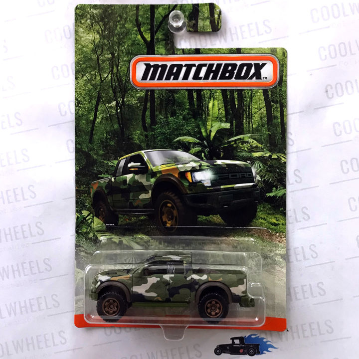 Matchbox Ford F-150 SVT Raptor Die-Cast Car – Green Camo Edition
