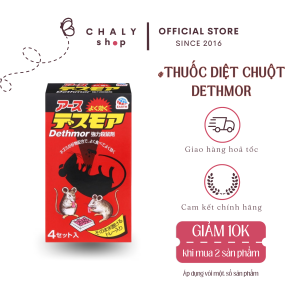 Thuốc diệt chuột Dethmor hiệu quả cao dễ dọn dẹp an toàn sức khoẻ 4 vỉ x 30g Nhật Bản