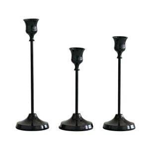 HUNIU 3Pcs Mạ vàng Đèn cầy kim loại Kim loại tinh xảo Phong cách Châu Âu Giá đỡ nến để bàn Hiện đại Đáy phẳng Hộp đựng nến Bàn tiệc cưới