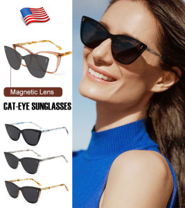Largeframe highend polarized sheet sunglasses cateye magnetic sunglasses