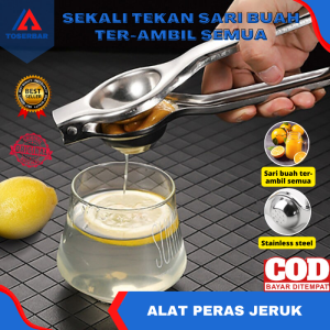 Alat Pemeras Perasan Peras Sari Jeruk Nipis Lemon Buah Stainless Steel Portable Anti Ribet Orange Squeezer Citrus Hand Juicer Original Gratis Ongkir Bisa COD