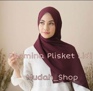 Hijab /Kerudung/Jilbab Pashmina Plisket FULL Lidi / pashmina Plisket Polos PRODUK TERLARIS Hijab TREND (COD)