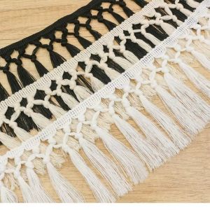 BHYJGD 1Yard 11cm Wide Tassel Trim Ribbon Cotton Material Braided Fringe Macrame Tassel Ribbon Boho Style Boho Style Fringe Trim Ribbon For DIY Craft