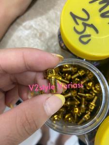 BAUT PROBOLT FLOWER UKURAN M6 X 10 GOLD TWOTONE BAKARAN BAUT STAINLESS PANJANG 1CM 10 MM SEPEDA CRF SCOOPY CBR BEAT PCX SUPRA VARIO CB FERZA MEGAPRO REVO BLADE SPACY GL TIGER SONIC KARISMA WIN NOVA GRAND NSR PHANTOM ZOOMER NINJA CBR R25 VIXION MX FU