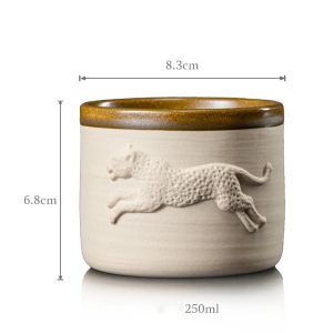 2026 Artistic 3D Pattern Stoneware Mug Stylish Animal Relief Cup Practical Table Drinkware for Home Office Leisure Time Gifts