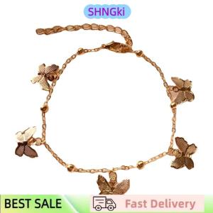 SHNGki Korean Style Minimalism Retro Fashion Butterfly Pendant Bracelet Gold Silver Color Simple Vintage Bracelet For Women Jewelry