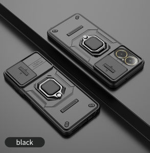 Casing For realme C67 4G Phone Case Shockproof Slide Camera Lens Sliding window Protection Ring Stand Back Cover