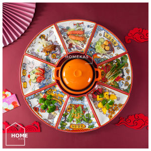 8+1 Ceramic Blessed Plate CNY Limited Edition Plate Set Tableware Soup Bowl Spoon Chopstick Microwave Oven Set Pinggan Mangkuk Bekas Makanan Sudu