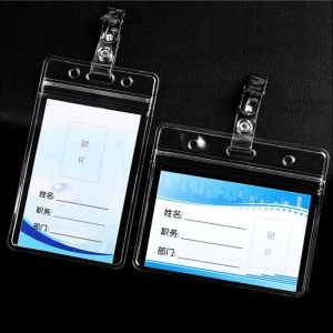 MICANGP โปร่งใส พกพาสะดวก บัตรธนาคาร รหัสบัตรเครดิต บัตรเข้า อุปกรณ์สำนักงาน ผู้ถือป้าย การ์ดป้องกันการทำงาน ที่ใส่การ์ดทำงาน