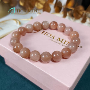 Vòng tay phong thủy đá Mặt Trời Sunstone size hạt 10 li rất đẹp hợp mệnh Hỏa Thổ | Hoa Minh Gem