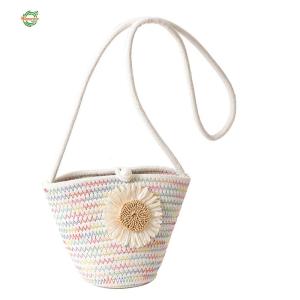Women Girls Woven Straw Single Shoulder Crossbody Bag Shoulder Bucket Bag for Work and Daily Use [Winnereco World]