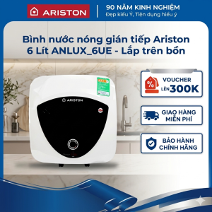 Bình nước nóng gián tiếp Ariston Andris Lux 6 Lít - ANLUX_6UE | Lắp trên bồn rửa Nhỏ gọn tiết kiệm Thiết kế hiện đại Hàng chỉnh hãng Bảo hành chọn gói