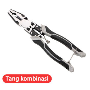 Tang Multifungsi 9 inch CRV KombinasiLancipPotong Wire Cutter Tang ListrikTang Pemotong 9 in 1/ Alat Perkakas
