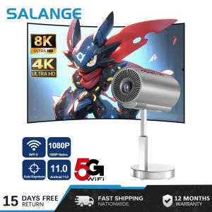 Salange X5 2024มาใหม่ล่าสุดขนาดเล็ก1080P HD 4K โปรเจ็คเตอร์ข้อความไวไฟวิดีโอบลูทูธเสียงรอบทิศทาง3D แบบพกพากลางแจ้งสำนักงานโฮมเธียเตอร์
