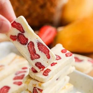 Mango Milk Nougat Mango Gummy Real Fruit Slices Soft Sweet Flavor Perfect for Breakfast Office Treats Celebration Treats 5.29oz Shipping from California U.S.