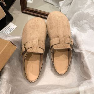 [Free Shipping] Fashionable casual slip-on shoes versatile flat-soled womens 2025 new autumn retro closed-toe mules