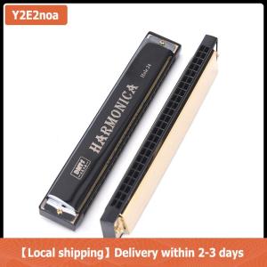 【Local shipping】 24 lỗ khóa của C chơi harmonica tremolo Harmonica Organ Đôi Hàng Blues