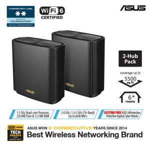 (OFFICIAL STORE) Asus ZenWiFi AX XT8 Tri-band Whole Home Mesh WiFi System WiFi 6 802.11ax Extendable router AiMesh Compatible