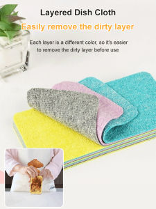 Household Dishcloth Multipurpose Tearable Rainbow Dishcloth Durable Fiber Kitchen Cleaning Rag