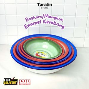 Mangkok / Baskom Enamel Kembang | Waskom Enamel Jadul 16 - 26 cm