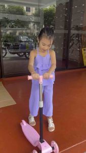 Crumpled terno pants for kids