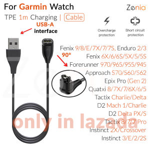 Zenia Bộ Chuyển Đổi Sạc Đồng Hồ Thông Minh Cáp Sạc Đầu Cái Khuỷu Tay Type-C USB-A Cho Garmin Fenix 9 8 E AMOLED 7X 7 7S 6X 6 6S Pro Sapphire Solar 5X 5 5S Plus Quatix Enduro 3 Approach S70 S60 S62 Instinct 2X Crossover Epix Gen 2 Tactix D2 Charlie Mach 1
