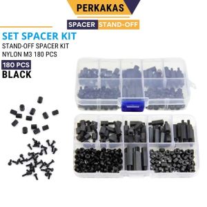 PAKET KOMPLIT 180 PCS BAUT SPACER DUDUKAN PCB STAND-OFF KIT NYLON M3