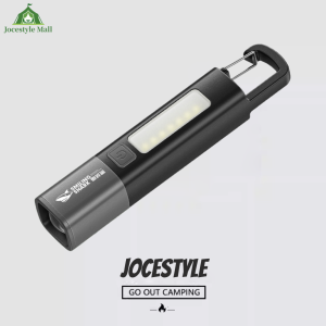 [Jocestyle Mall]ไฟฉายพลังสูงสำหรับแคมป์ปิ้ง ชาร์จได้ผ่าน USB ไฟ LED ความสว่างสูงพิเศษ แบตเตอรี่สำรองไฟฉาย ปรับโฟกัสได้ โคมไฟฉุกเฉินสำหรับปีนเขา ตกปลา และกิจกรรมกลางแจ้ง