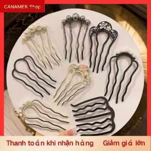 CS Kim loại hình chữ U tóc Ngã Ba lược ngọc trai tua tóc gậy kẹp tóc kẹp tóc phụ nữ Cô Gái Tóc phụ kiện trang trí phong cách công cụ