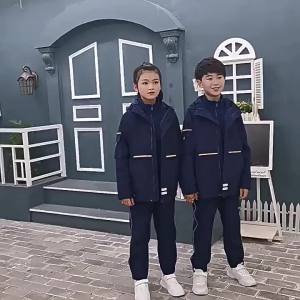 School Uniform for Primary School Students Autumn and Winter Shell Jacket Detachable Three-in-One Business Attire Kindergarten Suit Thickened Cold Protection