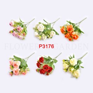 FC P3176 Bunga Mawar Buatan dengan Bahan Sutra untuk Hiasan Dekorasi Bunga Hias
