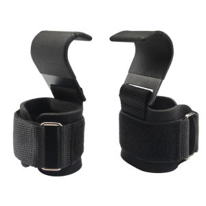 2PC Weight Lifting Grip Hooks Lifting-Hook Hand-Bar Fitness Wrist Straps
