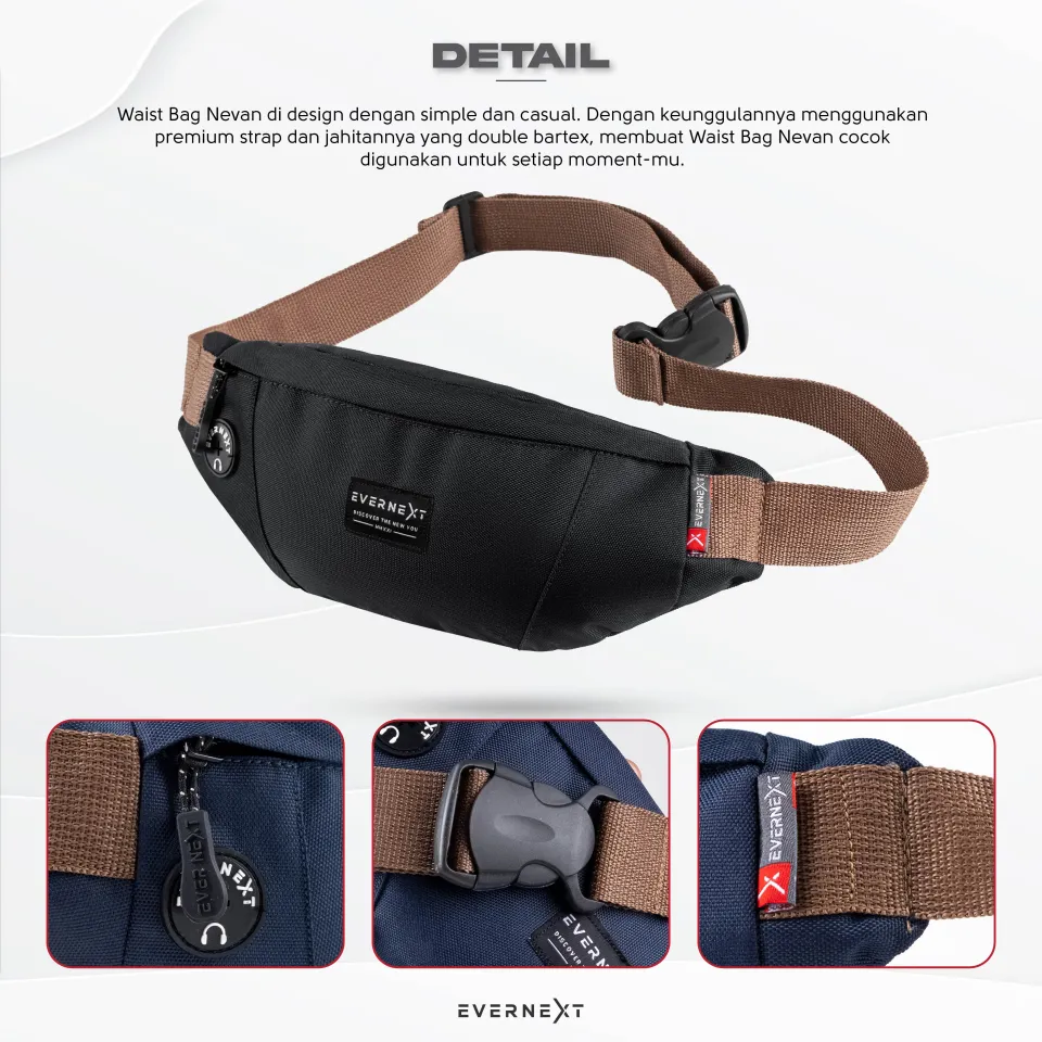 TAS SELEMPANG PRIA WAIST BAG COWOK NEVAN TAS PINGGANG OUTDOOR