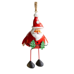 Christmas Santa Reindeer Pendant Store Window Christmas Displays Retro Figurines Hanging Iron Painted Santa Pendant