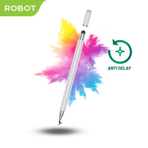 ROBOT Universal Stylus Pen 2 in 1 Anti Delay Kompatibel Luas Semua Brand HP dan Tablet Ringan Free Mata Pena Cadangan Metal Body RSP01