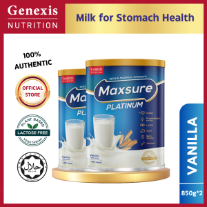 [Twin Pack] Maxsure Platinum 850g * 2 tins - Vanilla/ Gastric Heartburn Bloat Indigestion / Gastrik Angin GERD Asid Refluks