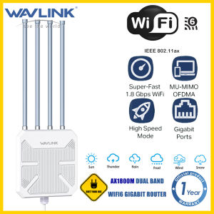Wavlink AX1800M Dual Band WiFi6 Gigabit Wireless Router 2.4GHz (574Mbps) +5GHz (1201Mbps) Outdoor with PoE/4x8dBi High Gain Antenna/IP67 Weatherproof Enclosure