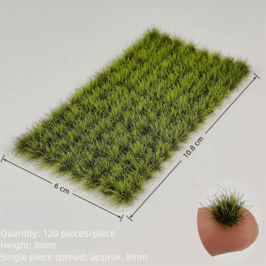 MUMU 120PCS Self-Adhesive Grass Tufts 8mm Height Multicolor Simulation Wargame Scenery Creative DIY Accessories Miniature Flower Grass Model Toy