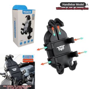 Universal Cellphone Holder For Motorcycle Mobile Phone Holder with Shock Absorber 360° Rotating Mirror & Clamp Type Phone Bracket