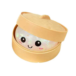 SG 2026 Glitter Dumpling Squishy Stress Relief Toy BPA Free Glitter for Office Home Relaxation Dumpling + Steamer Set