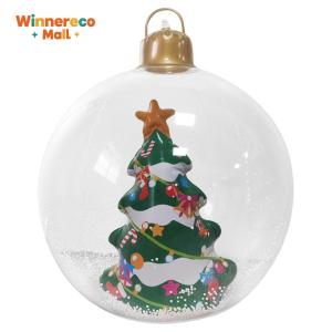 Large Inflatable Christmas Ball with LED Lights PVC Decor for Holiday Celebrations and Home Decor