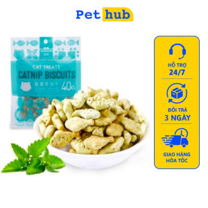 Bánh Thưởng Cho Mèo Catnip Biscuit gói 40g Biscuits Tiêu Búi Lông & Giảm Hôi Miệng